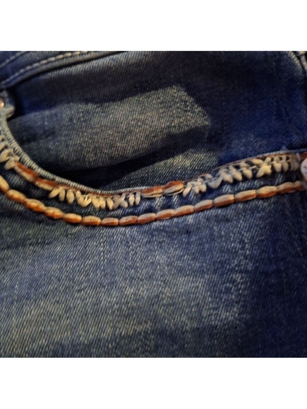 Flamingos Blue Jeans Extra Large Distressed - Picture 6 of 9